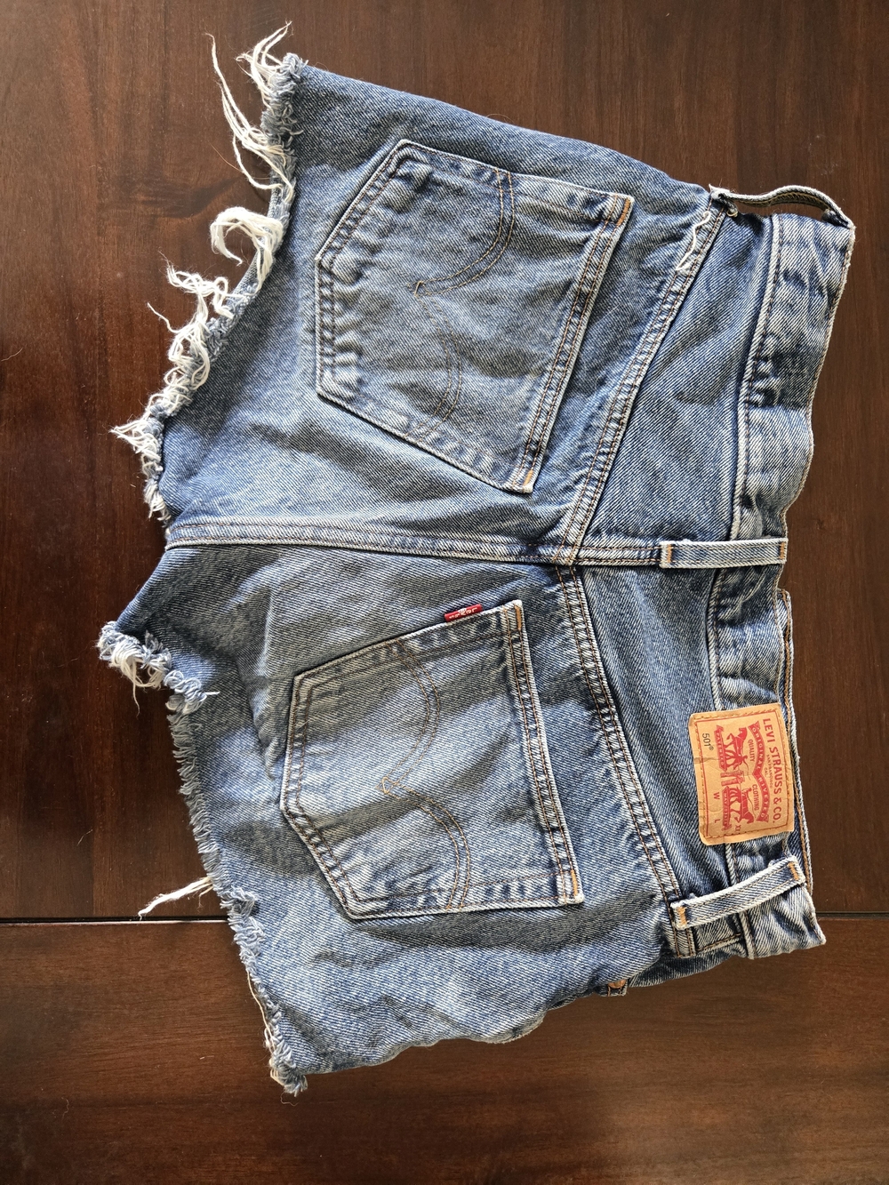 Levi's Vintage Cutoff Light Blue Denim Shorts with Frayed Hem